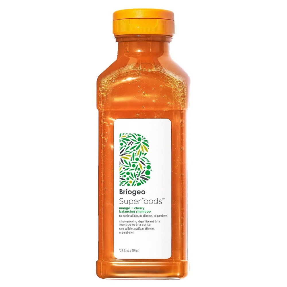BRIOGEO ~ SUPERFOODS MANGO + CHERRY BALANCING SHAMPOO ~ 12.5 OZ BOXLESS